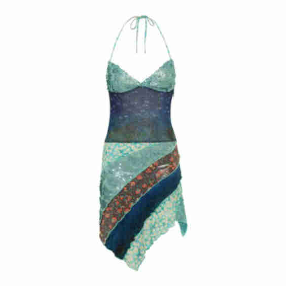 Nera Asymmetric Patchwork Mini Dress