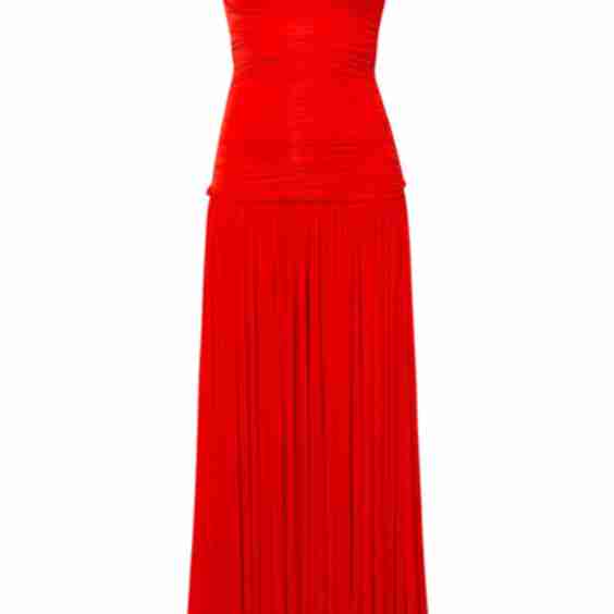 Alina Open-Back Ruched Jersey Maxi Dress