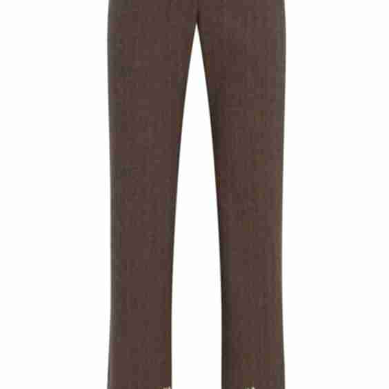 Vivienne Wool Blend Pants with Lace-Trimmed Hem