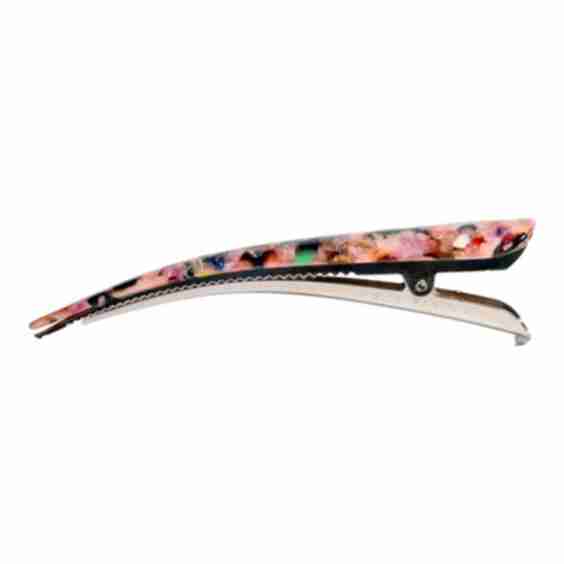 Pink Marble Alligator Clip