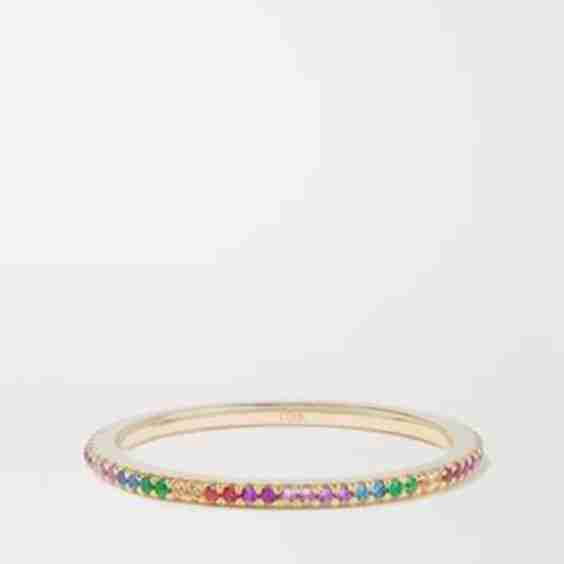 9-Karat Gold Sapphire Eternity Ring