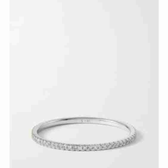 Rhodium-Plated White Gold Diamond Ring