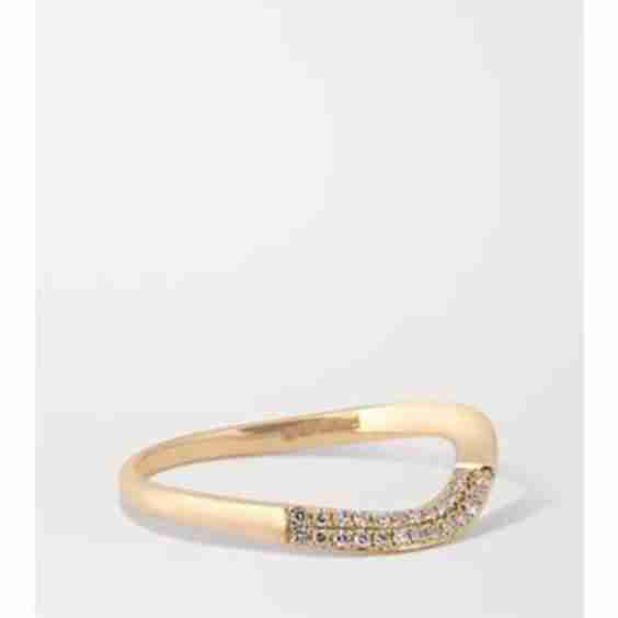 Wavy 14-Karat Gold Diamond Ring