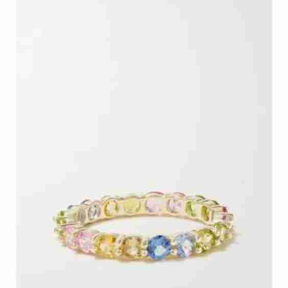 Unicorn Sugar Cube 10-Karat Gold Multi-Stone Ring