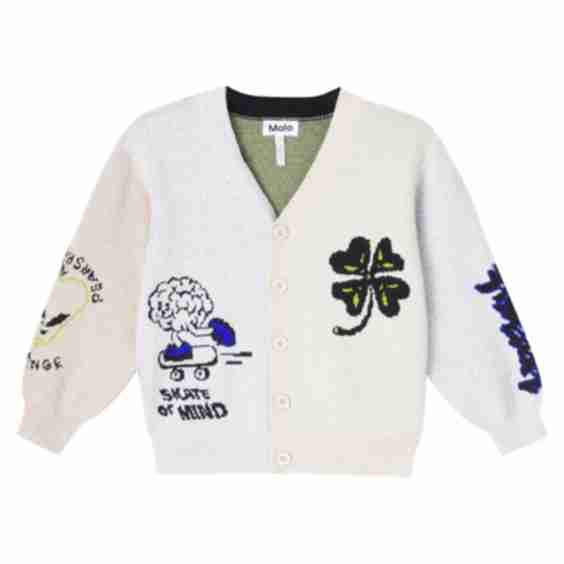 Burt Jacquard Cotton and Wool Cardigan