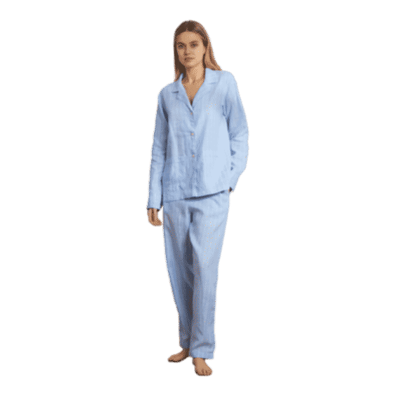 Striped Linen Long PJ Set