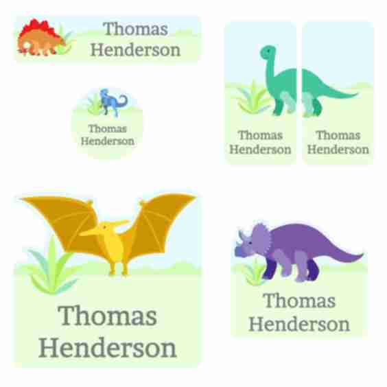 Dinosaurs Preschool Labels Pack
