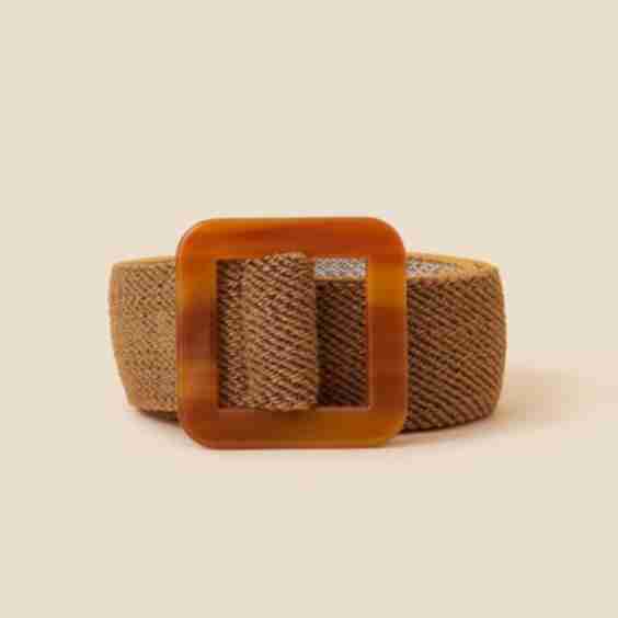 Square Resin Buckle Straw Belt