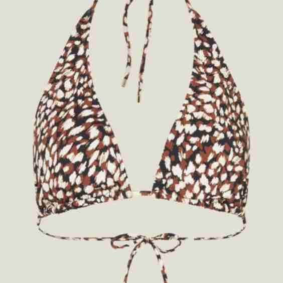 Animal Print Halter Bikini Top