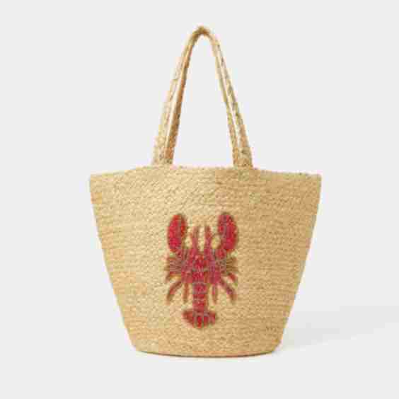 Lobster Jute Beach Bag