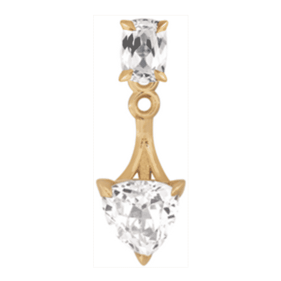 Oval And Trillion Lab-Grown White Sapphire Ear Jacket Earring
