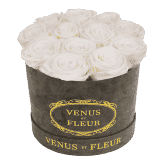 Suede Small Round Rose Box
