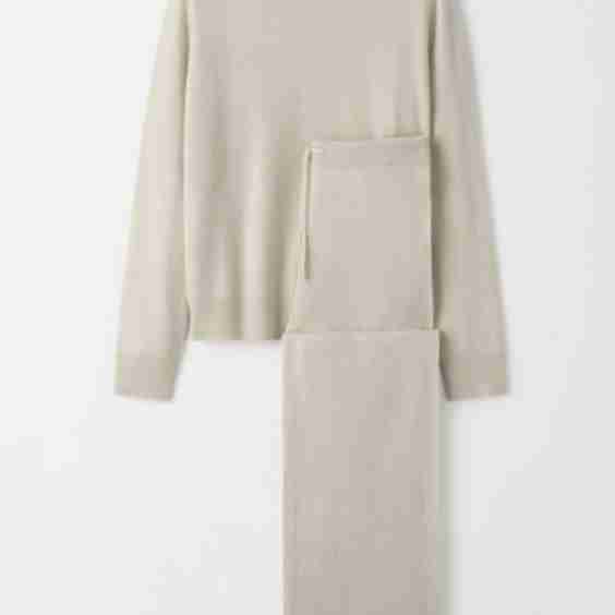 Fine Knit Cashmere Pants and Sweater Set