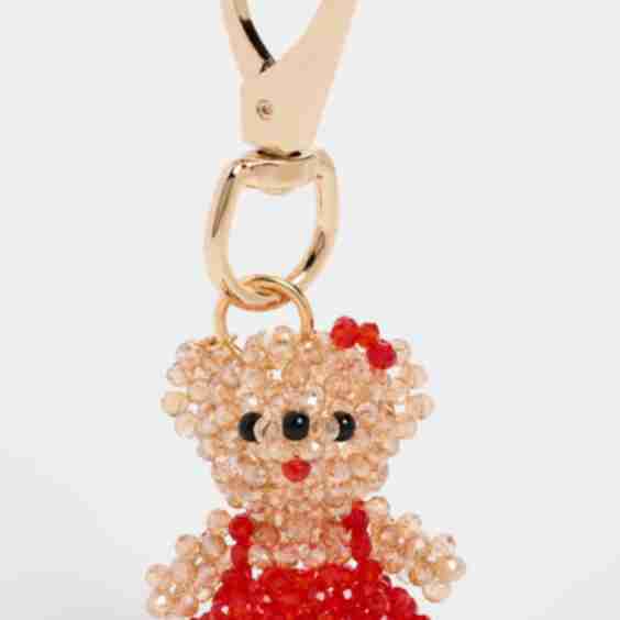 Glam Teddy Bag Charm Keychain