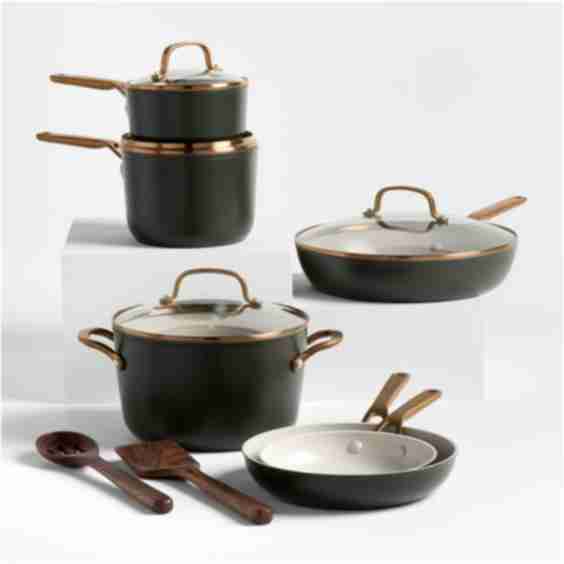Design Series Evergreen Ceramic Non-Stick Induction 12-Piece Cookware Set