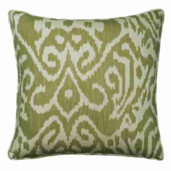 Otter Leaf Ikat Cotton Cushion