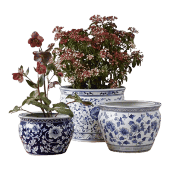 Blue & White Essential Ceramic Planter Set