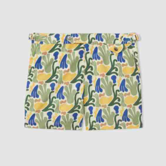 Ikat Print Swim Shorts In Green