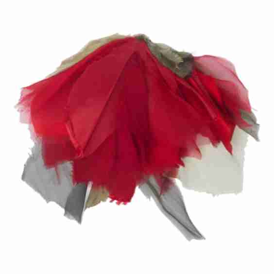 Hand-Stitched Silk Falling Flower Brooch
