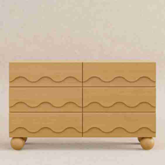 6-Drawer Wide Assembled Dresser