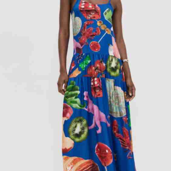 Blue Print Tiered Maxi Dress