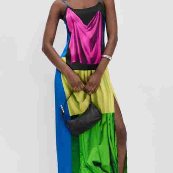 Drape Maxi Slip Dress