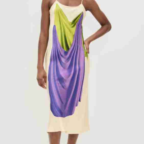Double Drape Slip Dress