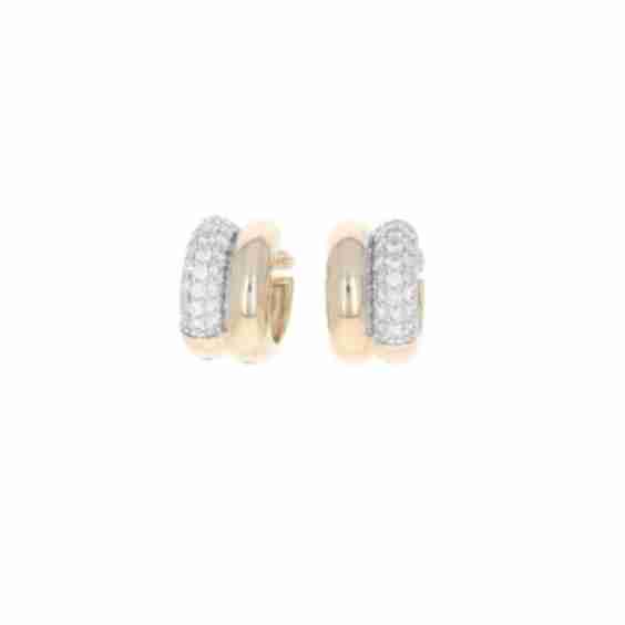 Chunky Pave And Gold Double Huggie