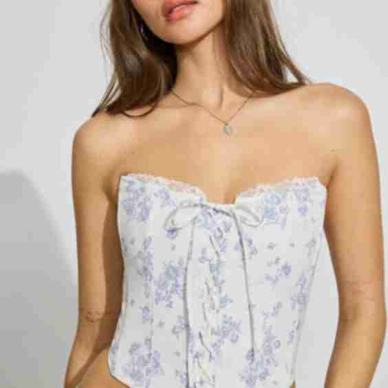 Lace Trim Lace Up Corset