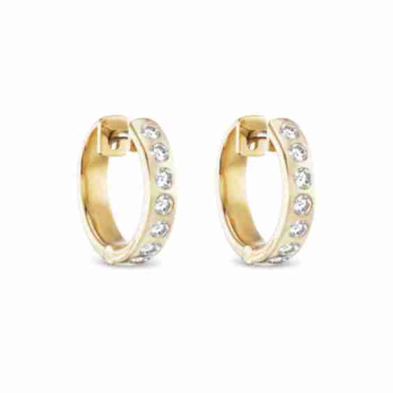 Gemma 14K Yellow Gold Diamond Hoop Earrings