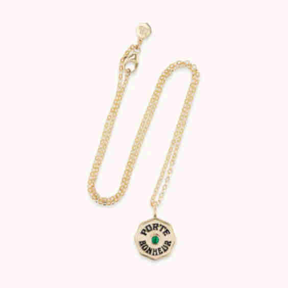Mini Porte Bonheur Enamel Coin Necklace