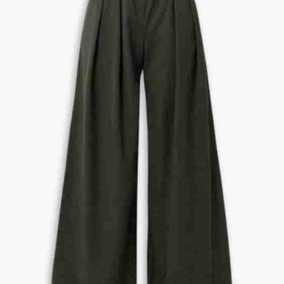 Camille pleated twill wide-leg pants