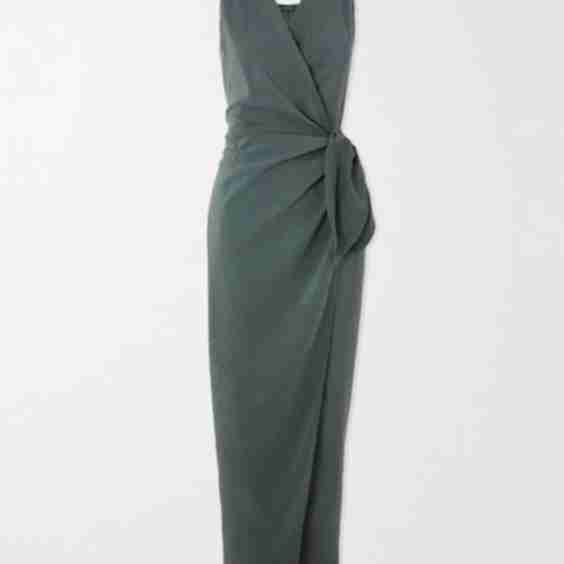 Mona Halterneck Linen And Silk-Blend Maxi Dress