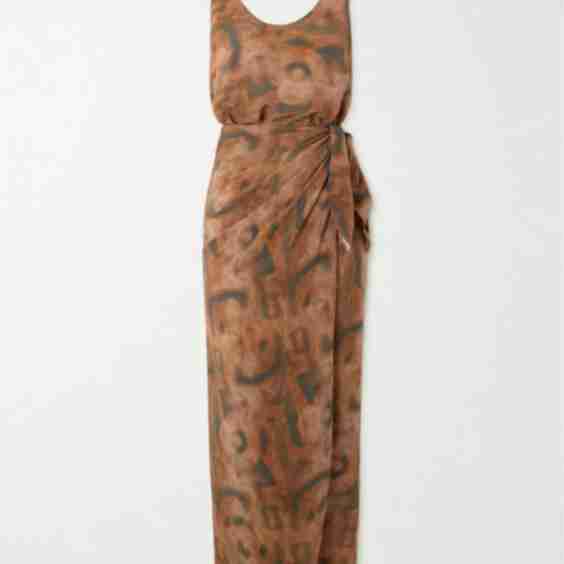 Mala Printed Silk Maxi Wrap Dress