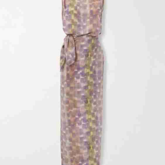 Knotted Printed Silk Maxi Wrap Dress