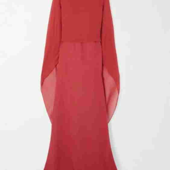 Luana Convertible Cape-Effect Silk-Chiffon Maxi Dress