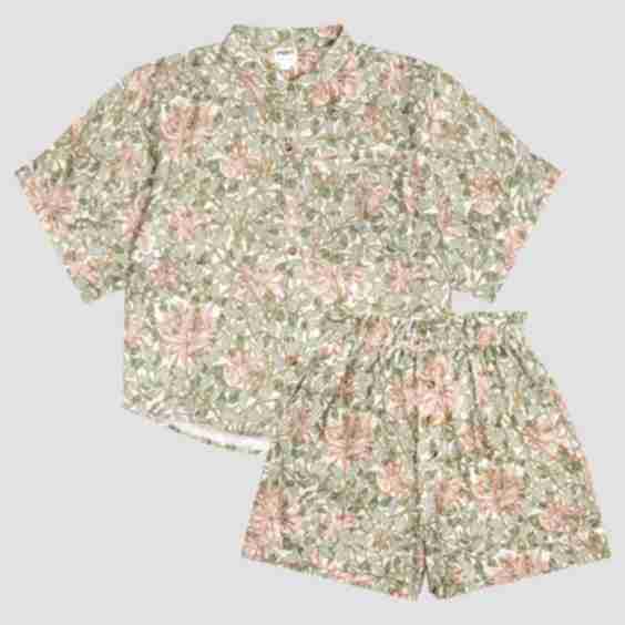 Linen Pajama Shorts Set