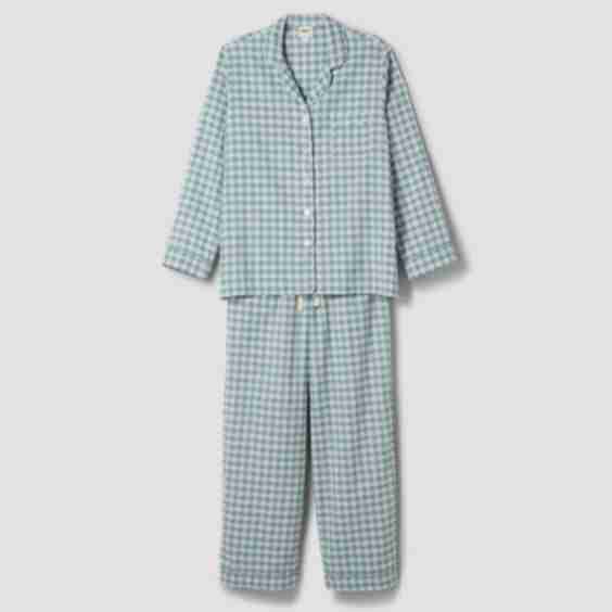 Gingham Linen Blend Pajama Set