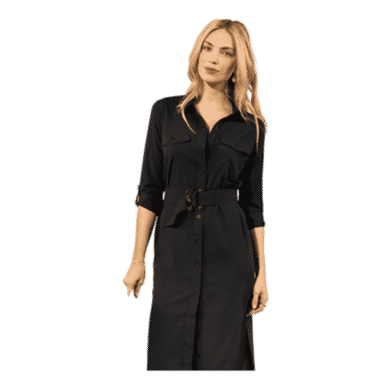 Simone Belted Roll Sleeve Shirt Dress