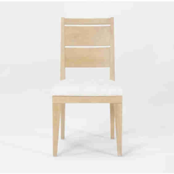Nate Berkus X Jeremiah Brent Voyage Natural Wood Fabric Back Dining Chair | Armless | Asian Hardwood