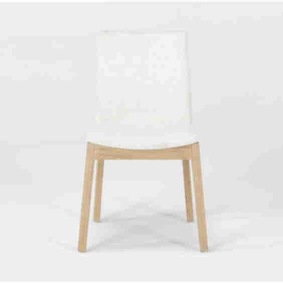 Nate Berkus X Jeremiah Brent Voyage Natural Fabric Wood Upholstered Dining Chair with Back | Armless | Asian Hardwood