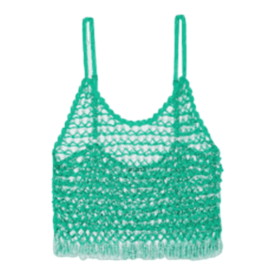 Nikki Bead-Embellished Crochet-Knit Top