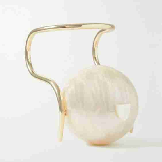 Marbled Acrylic And Gold-Tone Clutch