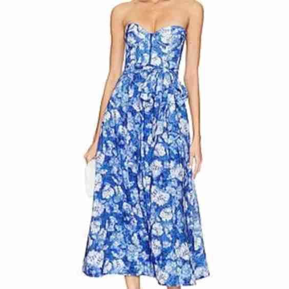 Wedelia Eyelet Bustier Midi Dress