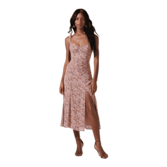 Milkmaid Tie Strap Floral Midi Dress