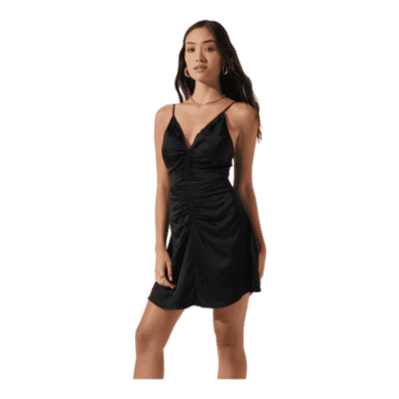 Peony Satin Ruched Mini Dress