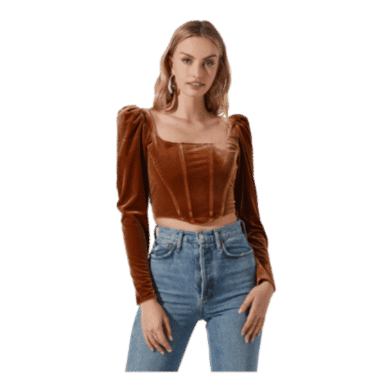 Ashbury Velvet Corset Long Sleeve Top