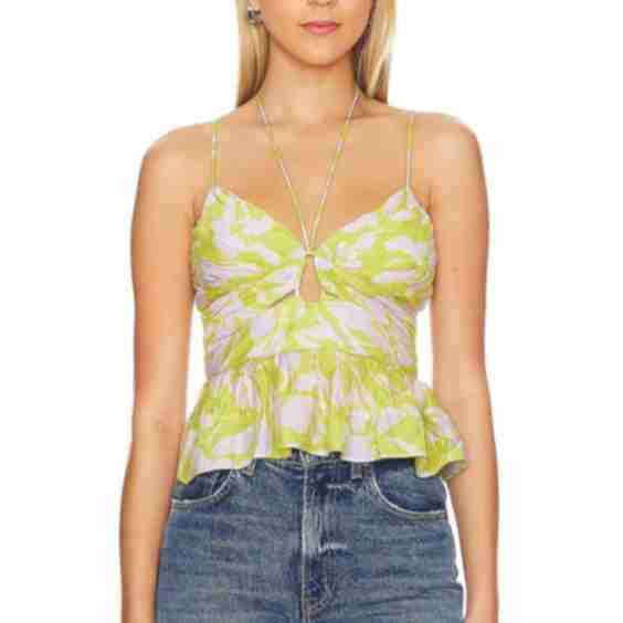 Minka Linen-Blend Peplum Top