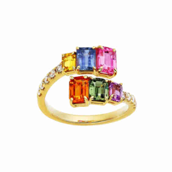 Orbit Multi-colored Sapphire Ring