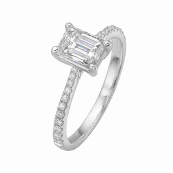 Paradis Emerald Cut Diamond Solitaire Ring